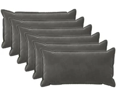 Pagalvėlės užvalkalas 6 pcs HOUTEN Tamsiai pilka 40 x 80 cm