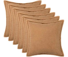 Pagalvėlės užvalkalas 6 vnt. HOUTEN Smėlio 35 x 35 cm Bouclé