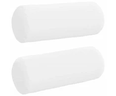 Pagalvės 2 pcs Balta Ø 15 x 40 cm audinys