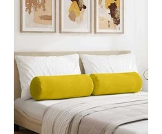 Pagalvės 2 pcs Geltona Ø 25 x 70 cm Kordūrinis audinys