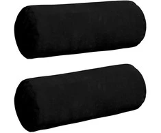 Pagalvės 2 pcs Juoda Ø 15 x 40 cm Mikropluošto audinys