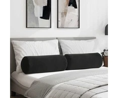 Pagalvės 2 pcs Juoda Ø 25 x 70 cm Kordūrinis audinys