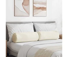 Pagalvės 2 pcs Kreminė Ø 25 x 70 cm Kordūrinis audinys