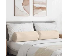 Pagalvės 2 pcs Smėlio Ø 25 x 70 cm Mikropluošto audinys