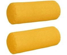 Pagalvės 2 pcs Šviesi geltona Ø 15 x 40 cm Kordūrinis audinys