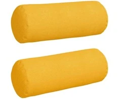 Pagalvės 2 pcs Šviesi geltona Ø 25 x 70 cm Kordūrinis audinys