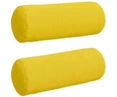 Pagalvės 2 pcs Šviesi geltona Ø 25 x 70 cm audinys