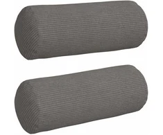 Pagalvės 2 pcs Šviesiai pilka Ø 15 x 40 cm Kordūrinis audinys