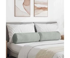 Pagalvės 2 pcs Šviesiai pilka Ø 25 x 70 cm Kordūrinis audinys