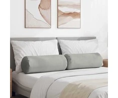 Pagalvės 2 pcs Šviesiai pilka Ø 25 x 70 cm Mikropluošto audinys