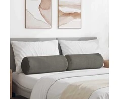 Pagalvės 2 pcs Šviesiai pilka Ø 25 x 70 cm Kordūrinis audinys