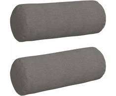 Pagalvės 2 pcs Šviesiai pilka Ø 25 x 70 cm Kordūrinis audinys