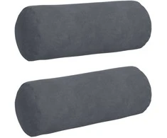 Pagalvės 2 pcs Tamsiai pilka Ø 15 x 40 cm Kordūrinis audinys