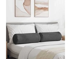 Pagalvės 2 pcs Tamsiai pilka Ø 25 x 70 cm Kordūrinis audinys