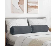 Pagalvės 2 pcs Tamsiai pilka Ø 25 x 70 cm Kordūrinis audinys