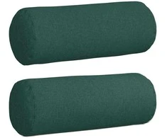 Pagalvės 2 pcs Tamsiai žalia Ø 25 x 70 cm audinys