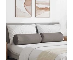 Pagalvės 2 pcs Taupe Ø 25 x 70 cm audinys