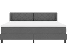Kiemas lova su pagalve Tamsiai pilka 200 x 180 cm audinys