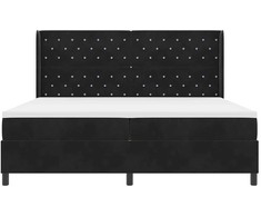 Kiemas lova su čiužiniu Juoda 200 x 200 cm Aksomas