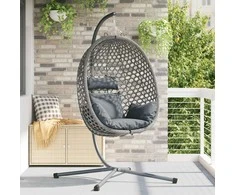 Kabantis kiaušinis anthracite and pilkas 104 x 100 x 191 cm