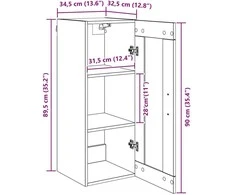 Pakabinama spintelė Amatininkų ąžuolas 34,5 x 34 x 90 cm