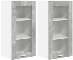 Pakabinama spintelė 2 pcs Betono pilka 40 x 31 x 80 cm