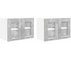 Pakabinama spintelė 2 pcs Betono pilka 60 x 31 x 40 cm