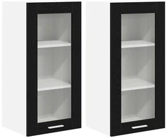 Pakabinama spintelė 2 pcs Juodas ąžuolas 40 x 31 x 80 cm