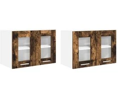 Pakabinama spintelė 2 pcs Rūkyta ąžuolas 60 x 31 x 40 cm