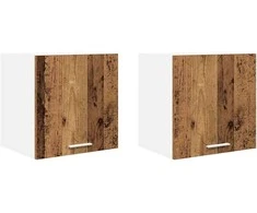 Pakabinama spintelė su saugykla 2 pcs Senos medienos ir baltos