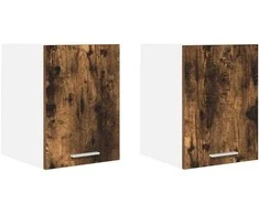 Pakabinama spintelė su saugykla 2 pcs Senos medienos ir baltos