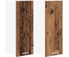 Pakabinama spintelė su saugykla 2 pcs Senos medienos ir baltos
