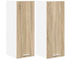 Pakabinama spintelė su saugykla 2 pcs Sonoma ąžuolas ir baltas