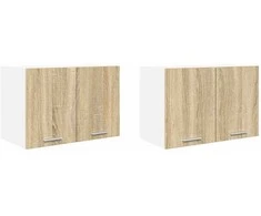 Pakabinama spintelė su saugykla 2 pcs Sonoma ąžuolas ir baltas