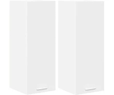 Pakabinama spintelė su saugykla 2 pcs Balta 30 x 31 x 80 cm
