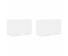 Pakabinama spintelė su saugykla 2 pcs Balta 60 x 31 x 40 cm