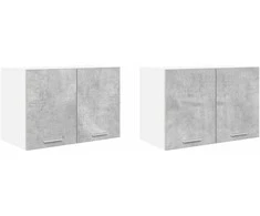 Pakabinama spintelė 2 pcs Betono pilka ir balta 60 x 31 x 40 cm