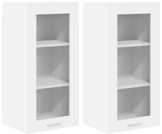 Pakabinama spintelė su saugykla 2 pcs Balta 40 x 31 x 80 cm