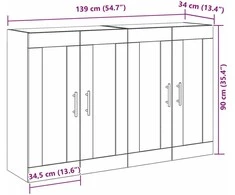 Sieniniai baldai 2 vnt. Senovinis medis 69,5 x 34 x 90 cm