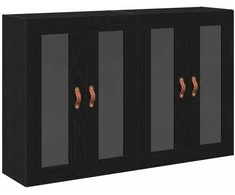 Sieniniai baldai 2 pcs Juodas ąžuolas 69,5 x 34 x 90 cm