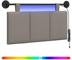 Pakabinamas lovos galvūgalis Su LED šviesa Taupe Audinys