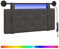 Pakabinamas lovos galvūgalis Su LED šviesa Juoda Antikinis PU