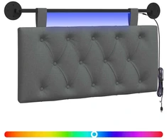 Pakabinamas lovos galvūgalis Su LED šviesa Tamsiai pilka