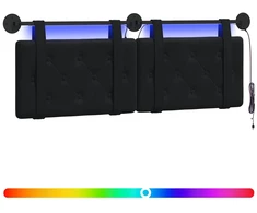 Pakabinamas lovos galvūgalis Su LED šviesa Juoda Aksomas