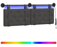 Pakabinamas lovos galvūgalis Su LED šviesa Juoda Antikinis PU