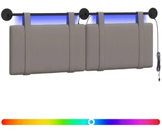 Pakabinamas lovos galvūgalis Su LED šviesa Taupe Audinys