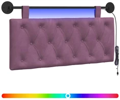 Pakabinamas lovos galvūgalis Su LED šviesa Violetinė Aksomas