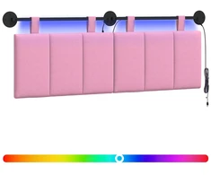 Pakabinamas lovos galvūgalis Su LED šviesa Rožinė Audinys