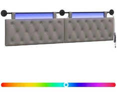 Pakabinamas lovos galvūgalis Su LED šviesa Taupe Audinys