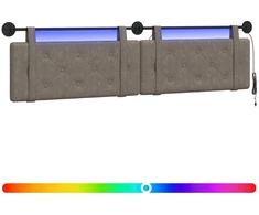 Pakabinamas lovos galvūgalis Su LED šviesa Pilka Antikinis PU
